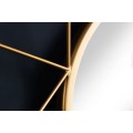 Stylov&eacute; art deco n&aacute;stěnn&eacute; kulat&eacute; zrcadlo Diamont se zlat&yacute;m r&aacute;mem s diamantov&yacute;m vzorem 80 cm