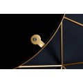 Stylov&eacute; art deco n&aacute;stěnn&eacute; kulat&eacute; zrcadlo Diamont se zlat&yacute;m r&aacute;mem s diamantov&yacute;m vzorem 80 cm