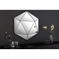 Stylové art deco moderní geometrické zrcadlo Diamont s černým kovovým rámem 62 cm