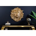 Designová art deco nástěnná dekorace Lion z kovu v podobě lva ve zlaté barvě s glamour nádechem 58 cm