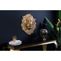 Stylová art deco nástěnná dekorace Lion z kovu ve zlaté barvě v podobě lva 34 cm
