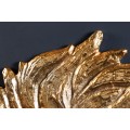Stylová art deco nástěnná dekorace Lion z kovu ve zlaté barvě v podobě lva 34 cm