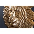 Stylová art deco nástěnná dekorace Lion z kovu ve zlaté barvě v podobě lva 34 cm