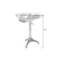 Designový industriální kulatý kovový příruční stolek Helice v měděné barvě se skleněnou deskou 102 cm
