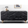 Art-deco komoda Lagoon černá s vlnovitým vzorem 160cm