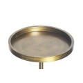 Designový art deco kulatý kovový příruční stolek Akina ve zlaté barvě s mramorovou zelenou podstavou 56 cm
