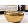 Moderní art deco atypický kovový konferenční stolek Stone v podobě zlatého kamene 76 cm