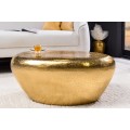 Moderní art deco atypický kovový konferenční stolek Stone v podobě zlatého kamene 76 cm