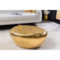 Moderní art deco atypický kovový konferenční stolek Stone v podobě zlatého kamene 76 cm