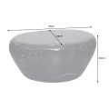 Stylový konferenční stolek Stone v černé barvě v atypickém tvaru s mramorovým designem z kovu 76 cm