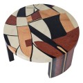Art deco konferenční stolek Jacobi s geometrickým kubistickým vzorem a třemi masivními nožičkami 89 cm