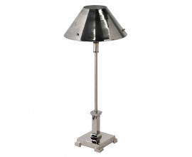 Vintage industriální vysoká noční lampa Uden se stříbrným kuželovým stínítkem z kovu