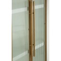 Art deco dvoudveřová vitrína Glamia Blanc s průhlednou výplní se zlatými detaily v bílé barvě 160 cm