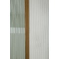 Art deco dvoudveřová vitrína Glamia Blanc s průhlednou výplní se zlatými detaily v bílé barvě 160 cm