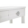 Luxusn&iacute; modern&iacute; konzolov&yacute; stolek Lucido Bianco v leskl&eacute;m b&iacute;l&eacute;m proveden&iacute; se dvěma &scaron;upl&iacute;ky a polic&iacute; 110 cm