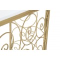 Designov&yacute; glamour konzolov&yacute; stolek Giard s b&iacute;lou mramorovou deskou a zlatou konstrukc&iacute; s motivem spir&aacute;l 140 cm