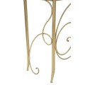 Designový glamour konzolový stolek Nastrillo se zrcadlovou vrchní deskou a zlatou podstavou s ozdobnými oblouky 140 cm
