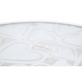 Glamour sada kulatých kovových bílých příručních stolků Selly se skleněnou vrchní deskou s dekoračními srdci 60 cm