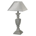 Stylová šedá stolní lampa Clasic s hranatým stínítkem 55cm