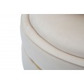 Designové křeslo Prestige v glamour stylu kulatého tvaru v béžové barvě se dvěma polštáři 84 cm