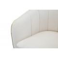 Designová glamour jídelní židle Aurelle s potahem v béžové barvě se zlatými detaily 78 cm