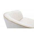 Designová glamour jídelní židle Aurelle s potahem v béžové barvě se zlatými detaily 78 cm