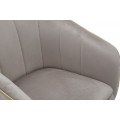 Designov&aacute; glamour j&iacute;deln&iacute; židle Aurelle s potahem v &scaron;ed&eacute; barvě se zlat&yacute;m pro&scaron;&iacute;v&aacute;n&iacute;m 78 cm