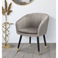 Designov&aacute; glamour j&iacute;deln&iacute; židle Aurelle s potahem v &scaron;ed&eacute; barvě se zlat&yacute;m pro&scaron;&iacute;v&aacute;n&iacute;m 78 cm
