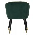 Designová jídelní židle Aurelle s potahem ve smaragdové zelené barvě se zlatými detaily 78 cm