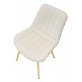 Art deco čalouněn&aacute; pro&scaron;&iacute;van&aacute; kr&eacute;mov&aacute; j&iacute;deln&iacute; židle Asen se sametov&yacute;m potahem se zlat&yacute;mi kovov&yacute;mi nožičkami 79 cm