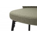 Modern&iacute; barov&aacute; židle Magnus se zakřiven&yacute;m opěradlem a textiln&iacute;m potahem v olivově zelen&eacute; barvě na čern&yacute;ch nožičk&aacute;ch 108 cm