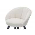 Art deco kr&eacute;mov&aacute; barov&aacute; židle Eldoria s obl&yacute;m čalouněn&yacute;m opěradlem a kovov&yacute;mi nožičkami v čern&eacute; a zlat&eacute; barvě 104 cm
