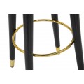 Art deco barov&aacute; židle Laurentia se sametov&yacute;m sed&aacute;kem v &scaron;ed&eacute; barvě se zlat&yacute;mi detaily a čern&yacute;mi kovov&yacute;mi nožičkami 74 cm