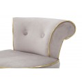 Designov&aacute; art deco &scaron;ed&aacute; barov&aacute; židle Vivienne s čern&yacute;mi nožičkami se zahnutou opěrkou se zlat&yacute;mi detaily 96 cm