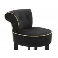 Designov&aacute; art deco čern&aacute; barov&aacute; židle Vivienne se zahnutou opěrkou se zlat&yacute;mi detaily 96 cm