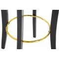 Designov&aacute; art deco čern&aacute; barov&aacute; židle Vivienne se zahnutou opěrkou se zlat&yacute;mi detaily 96 cm