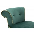 Designová art deco smaragdová zelená barová židle Vivienne s černými nožičkami se zlatými detaily 96 cm