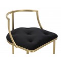 Designov&aacute; glamour barov&aacute; židle Izmir se zlat&yacute;m kovov&yacute;m r&aacute;mem a čern&yacute;m sametov&yacute;m sed&aacute;tkem s ozdobn&yacute;m pro&scaron;&iacute;v&aacute;n&iacute;m 90 cm