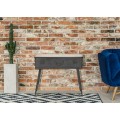Designový industriální konzolový stolek Ferriano s úložným prostorem v tmavě šedé barvě z kovu 80 cm