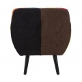 Designové moderní klubové křeslo Burlone s vícebarevným patchworkovým potahem s prošíváním s kulatými knoflíky 71 cm