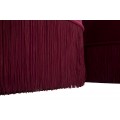 Designová retro sada kulatých sametových taburetek Regalia s třásněmi a úložným prostorem vínová červená 71 cm