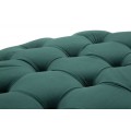 Designová art deco kulatá taburetka Smeraldina se zlatou kovovou podstavou a smaragdově zeleným potahem 49 cm