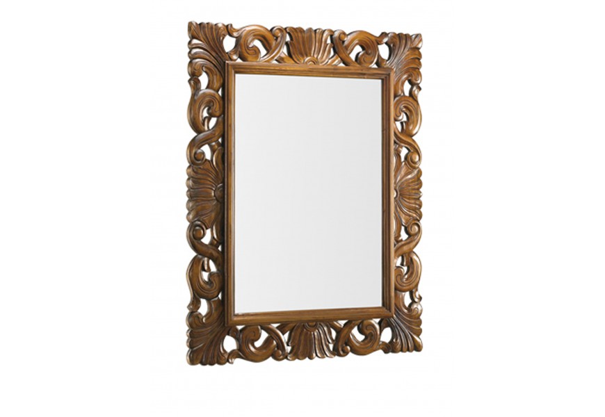 Zámecké nástěnné zrcadlo M-VINTAGE v hnědé barvě 110cm