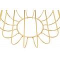 Art deco kulatý kovový zlatý mramorový konferenční stolek Naris s atypickou nohou a vrchní fialovou deskou 52 cm