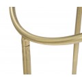 Art deco kovový zlatý kovový kulatý příruční stolek Alisia s vrchní skleněnou černou deskou s oblými detaily 80 cm