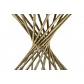 Art deco příruční stolek Elizia se zlatou kovovou konstrukcí a kulatou zrcadlovou deskou se spirálovým designem 50 cm