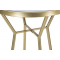 Art deco kulatý zlatý kovový barový stůl Benny s vrchní zrcadlovou deskou 105 cm
