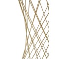 Art deco kulatý zlatý kovový příruční stolek Lina se skleněnou deskou s tmavým zabarvením a nohou s proplétanými tyčemi 100 cm