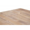 Venkovský čtvercový masivní hnědý jídelní stůl Raner s vintage efektem vymyté barvy s kovovými nožičkami 80 cm