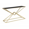 Designová art deco sestava nábytku do předsíně Triangolo Oro v černé a zlaté barvě s geometrickými prvky